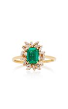 Suzanne Kalan One-of-a-kind 18k Yellow Gold Emerald And Diamond Ring