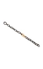 Nancy Newberg Oxidized Silver And Yellow Gold Hammered Link Bracelet