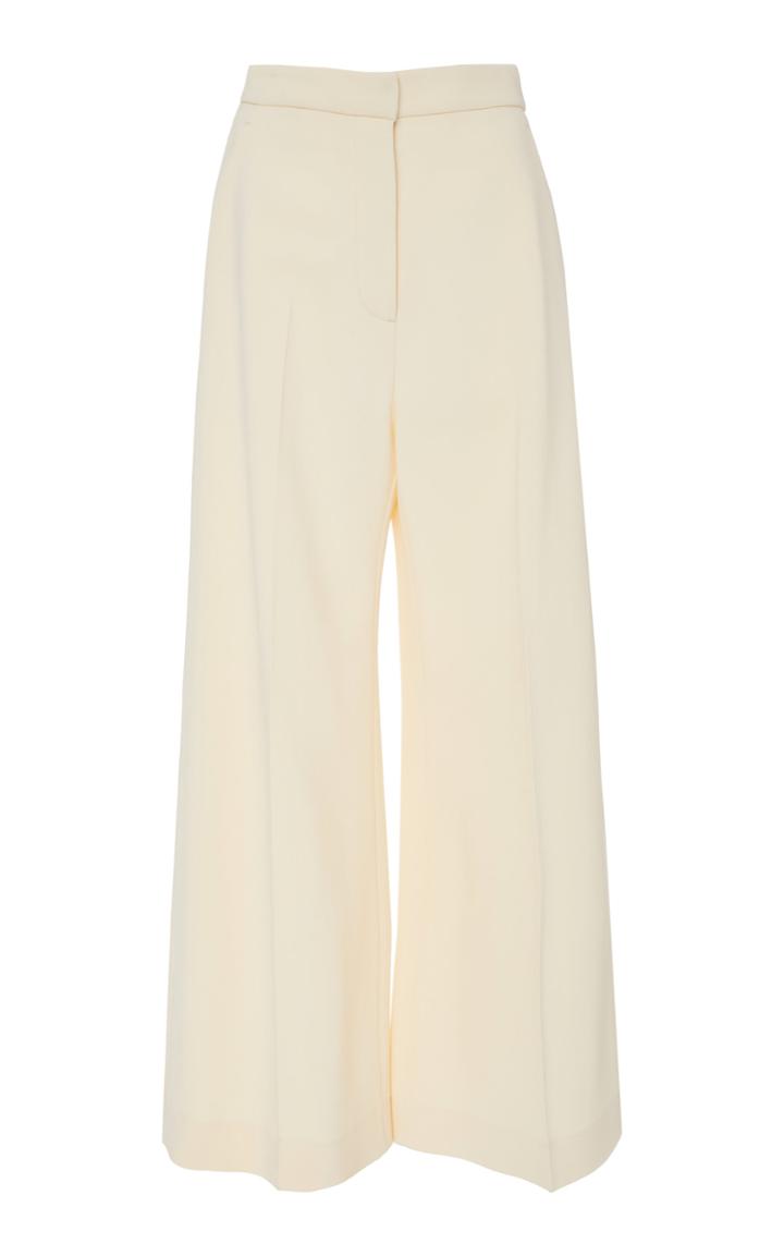 Rosetta Getty Cropped Crepe Wide-leg Pants