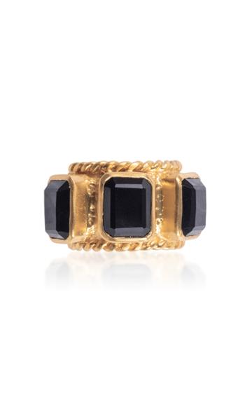 Valre Gold-plated Onyx Ring Size: 5