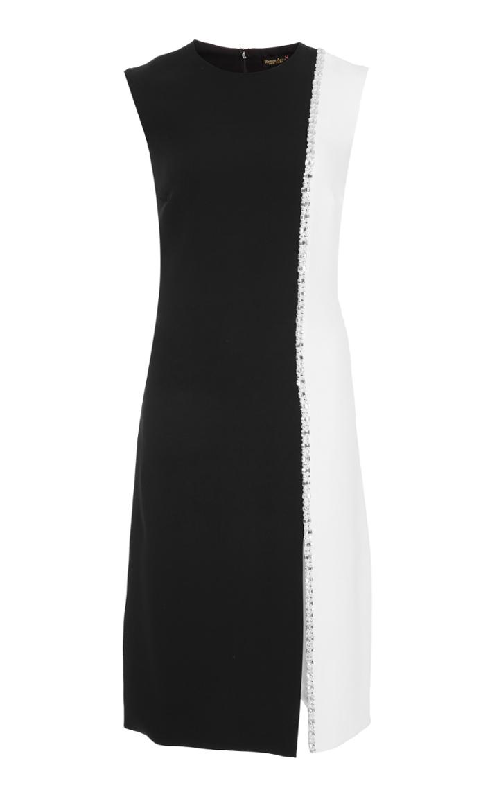 Reem Acra Color Block Silk Sleeveless Dress