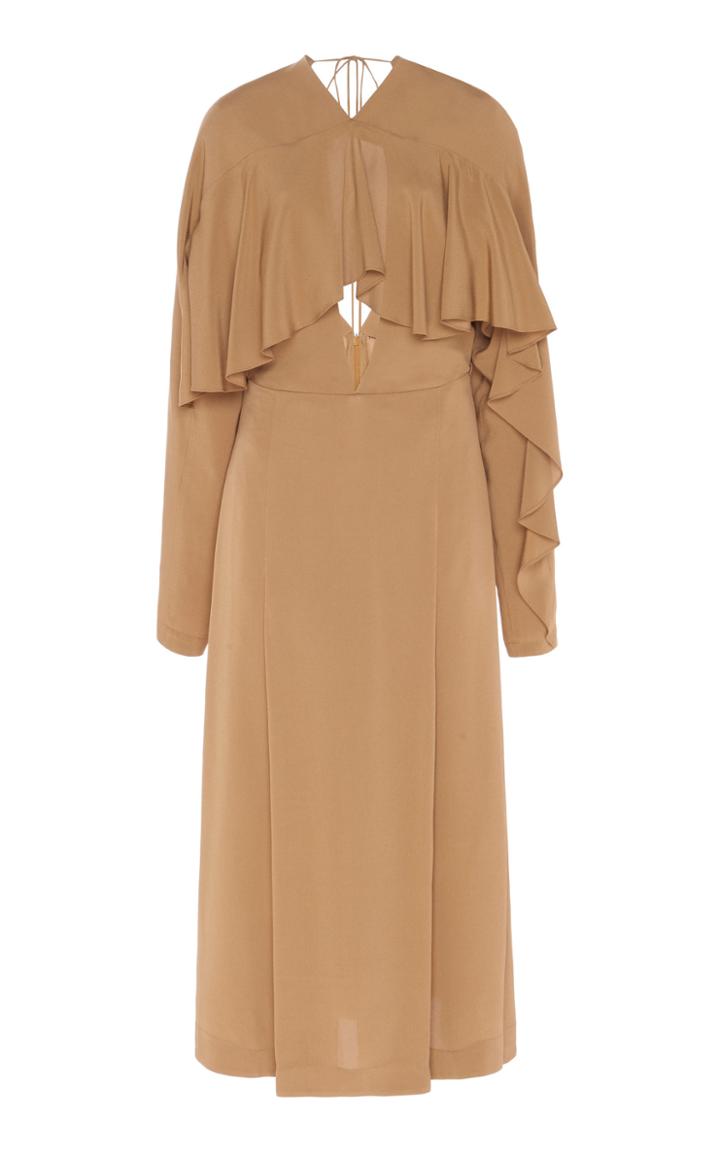 Moda Operandi Victoria Beckham Ruffled Cutout Crepe Dress Size: 6