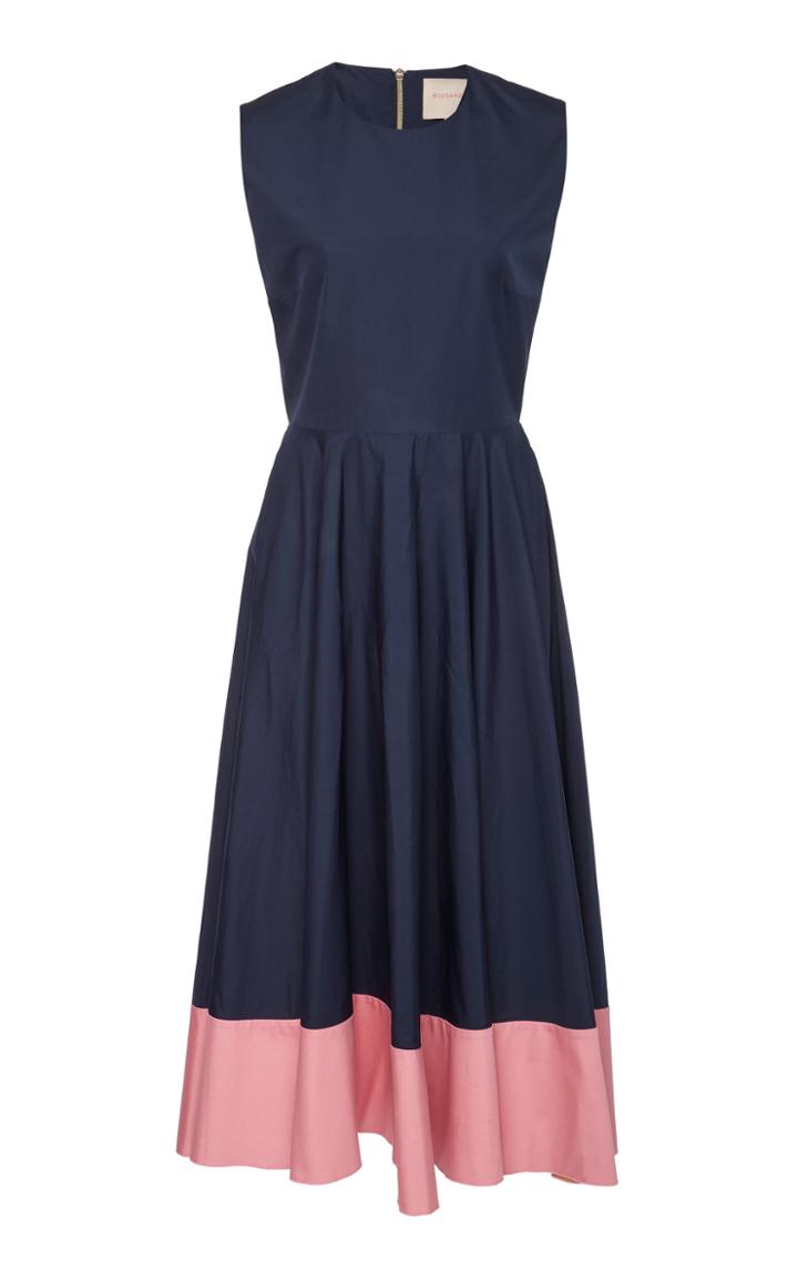 Roksanda Athena Colorblock Cotton Midi Dress