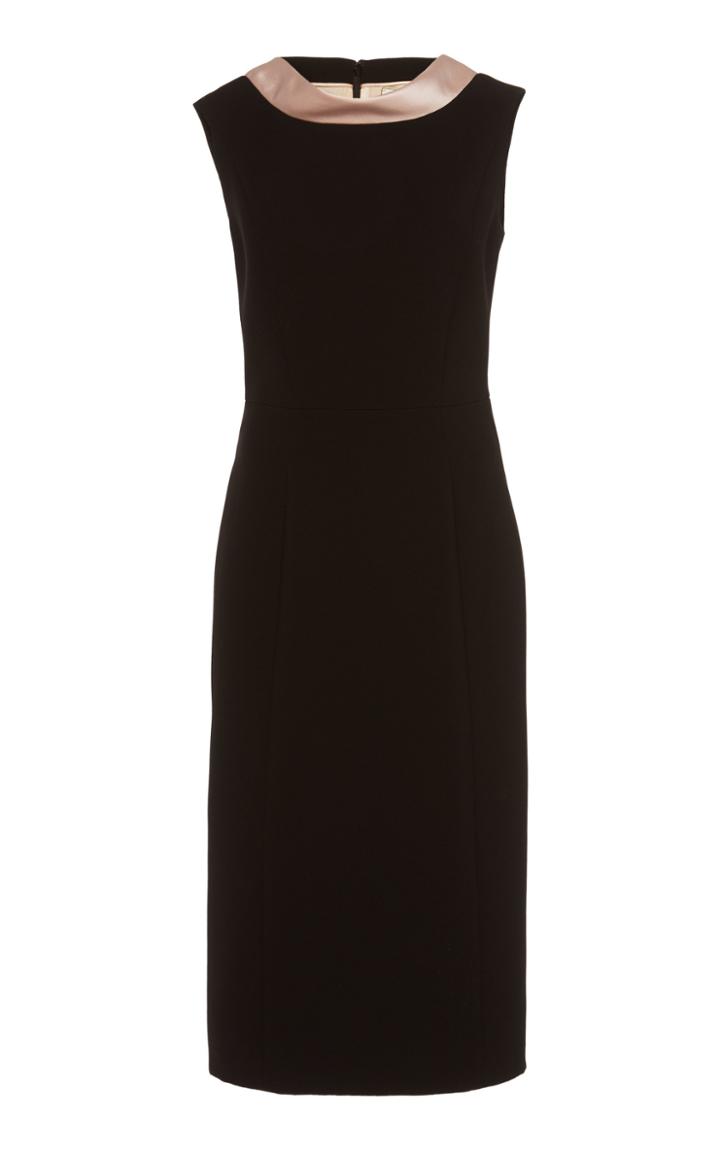 Herve Pierre Satin Collar Dress