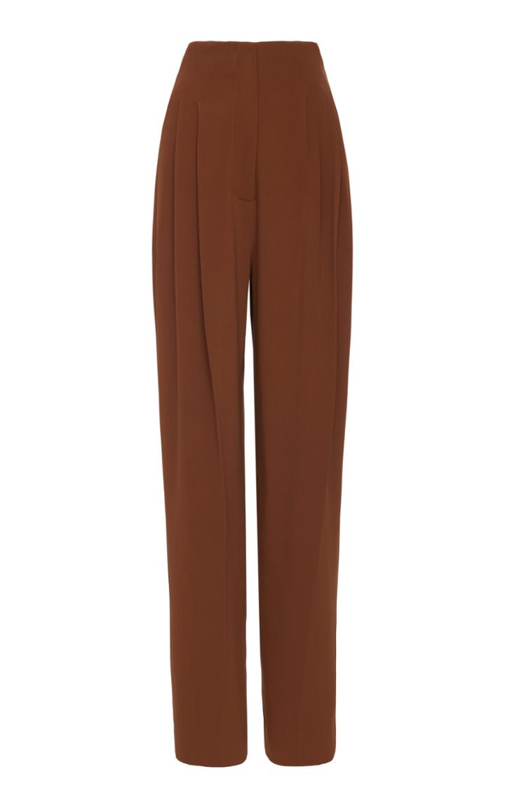 J. Mendel High Waist Pleated Twill Trousers