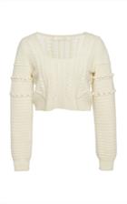 Jonathan Simkhai Embroidered Wool Crop Sweater
