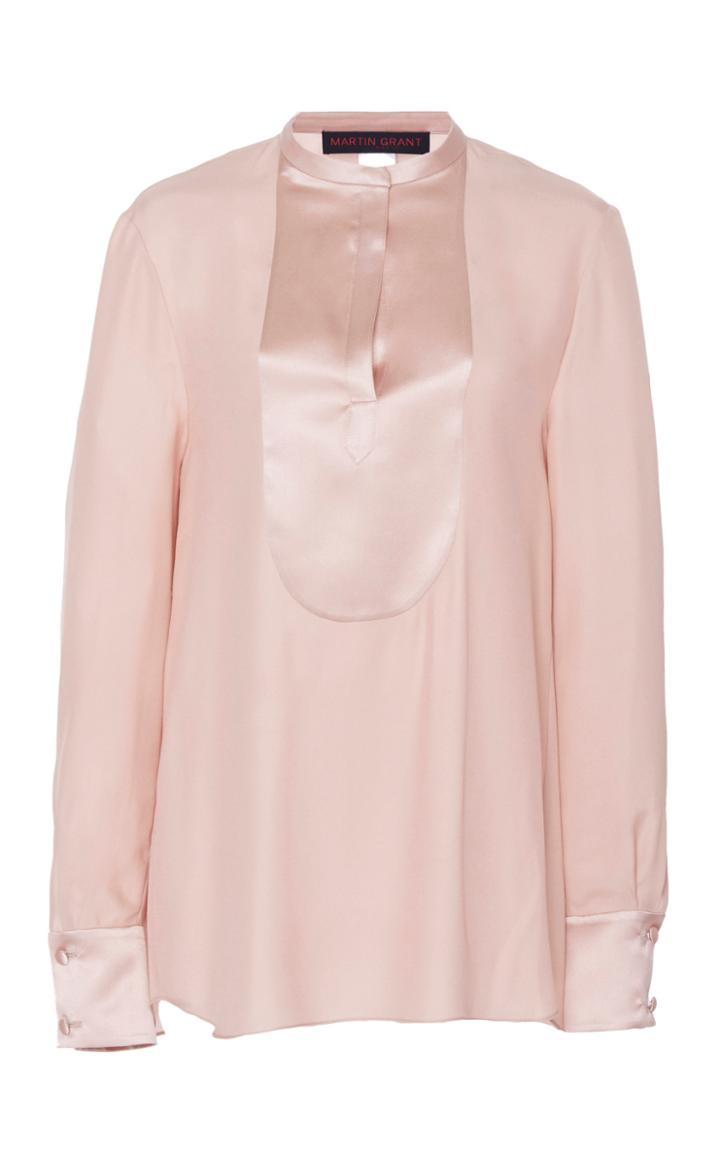 Martin Grant Satin Detailed Silk Blouse
