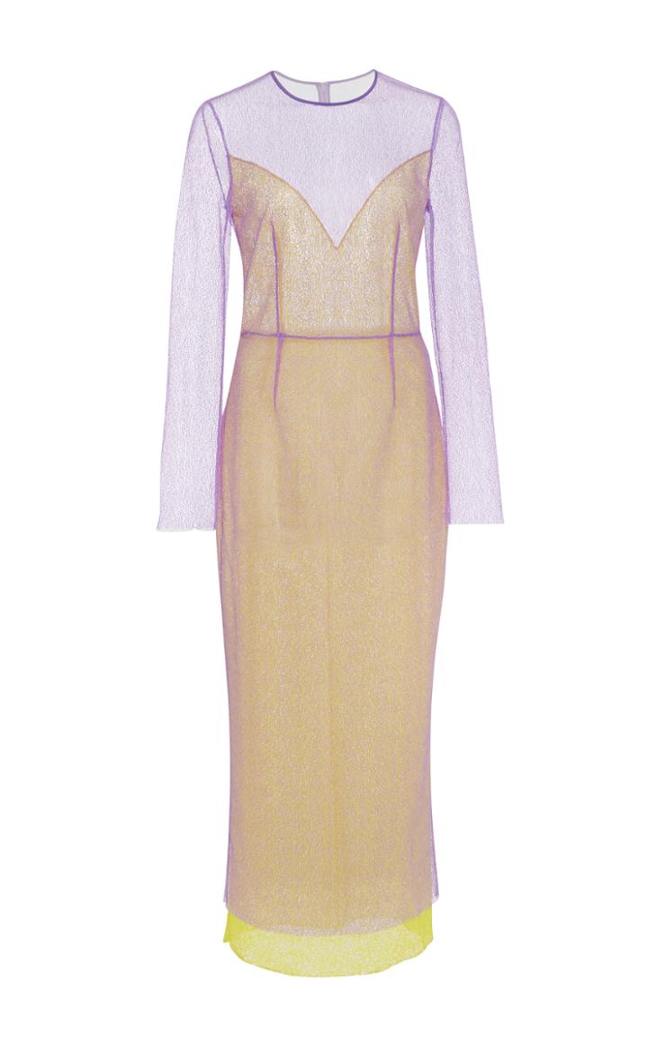 Diane Von Furstenberg Long Sleeve Double Layer Lace Dress