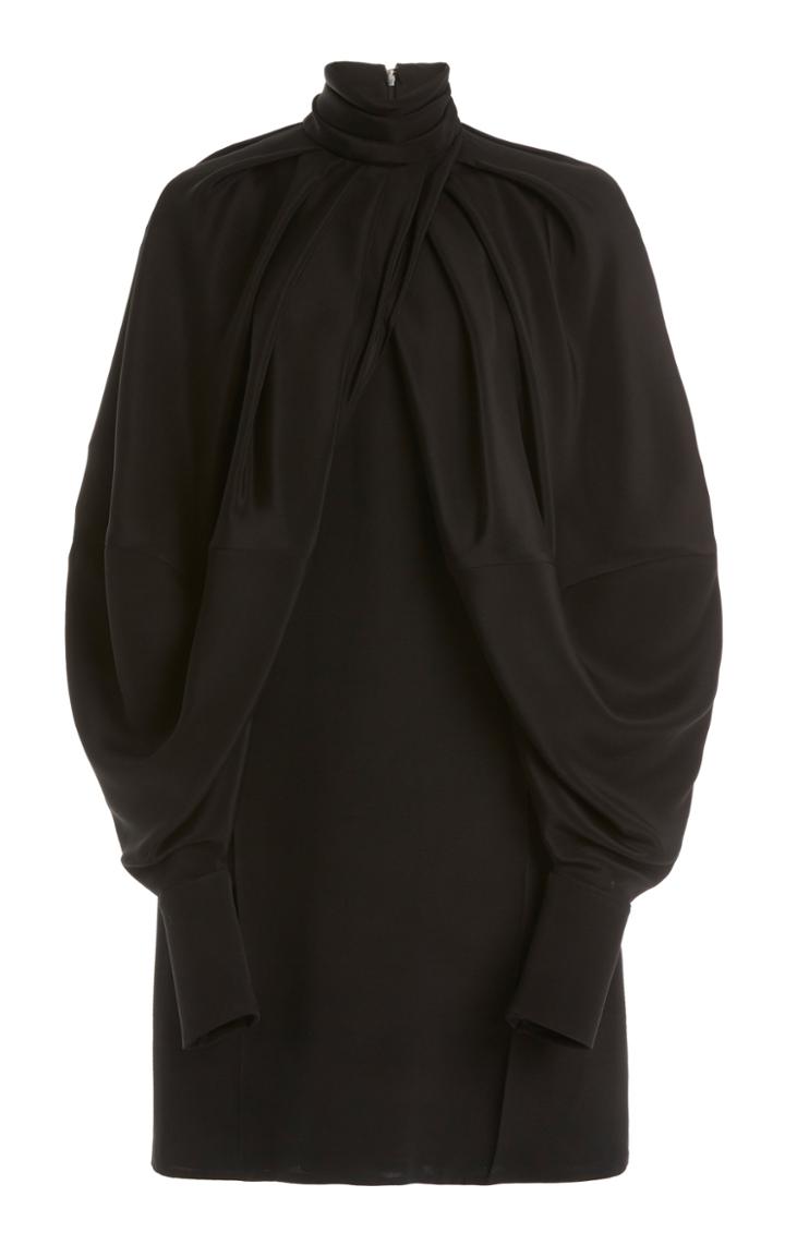 Moda Operandi Victoria Beckham Cape-sleeve Double-faced Crepe Mini Dress