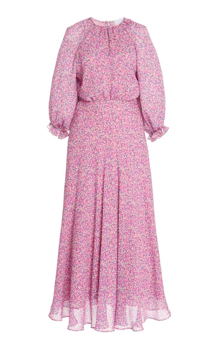 Moda Operandi Luisa Beccaria Floral-printed Chiffon Midi Dress