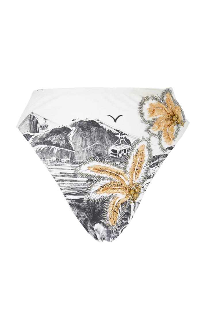Agua De Coco Embroidered Bikini Bottom