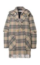 Dorothee Schumacher Fringy Check Oversized Cotton-wool Blend Jacket