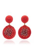 Rebecca De Ravenel Pomegranate Crystal-embellished Cord Clip Earrings