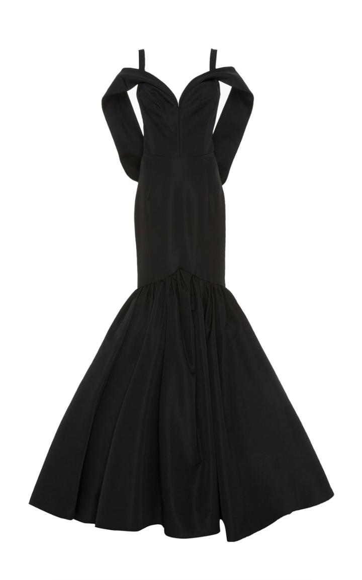 Christian Siriano Open Shoulder Silk Gown