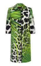 Naeem Khan Jungle Animal Print Cropped Sleeve Jacket