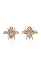 Sabbadini Yellow Gold Diamond Bee Earrings