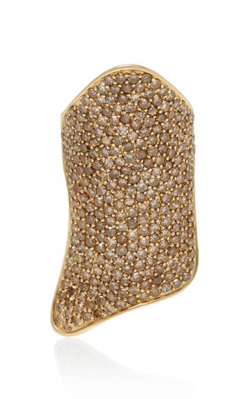 Lynn Ban Jewelry Pave Armor 14k Gold Diamond Ring