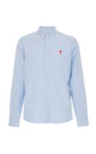 Ami Embroidered Logo Cotton Oxford Shirt