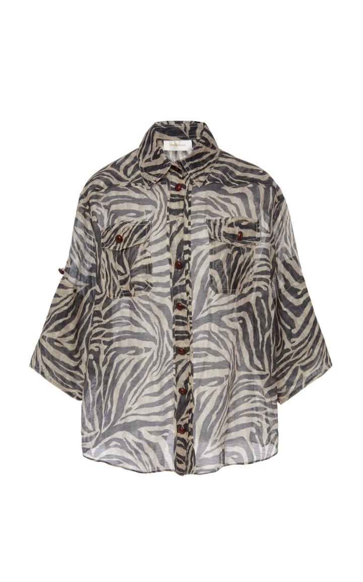 Zimmermann Zebra-print Linen Shirt