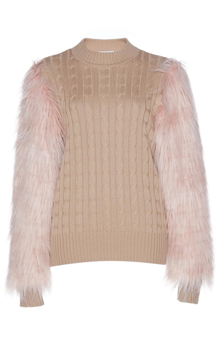 Giuseppe Di Morabito Faux Fur Sleeve Pullover