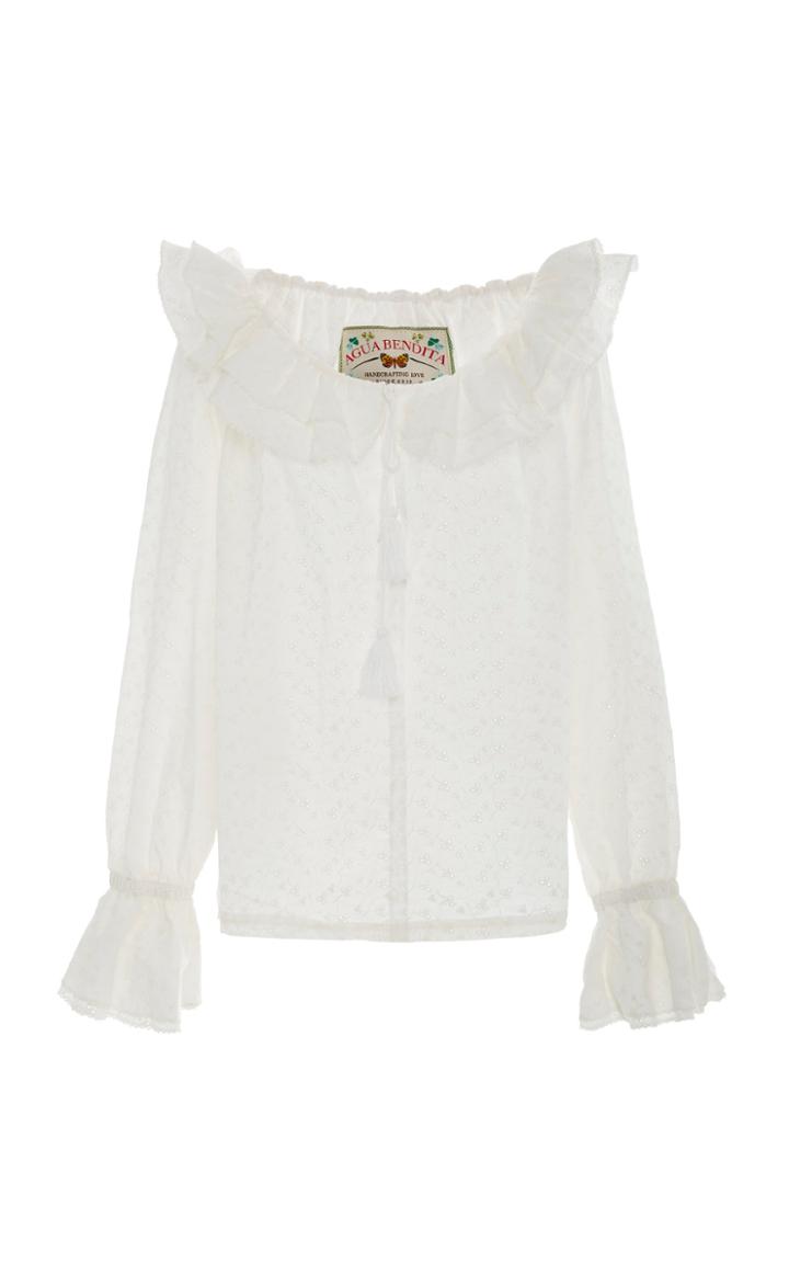 Agua By Agua Bendita Mutis Cotton Eyelet Shirt