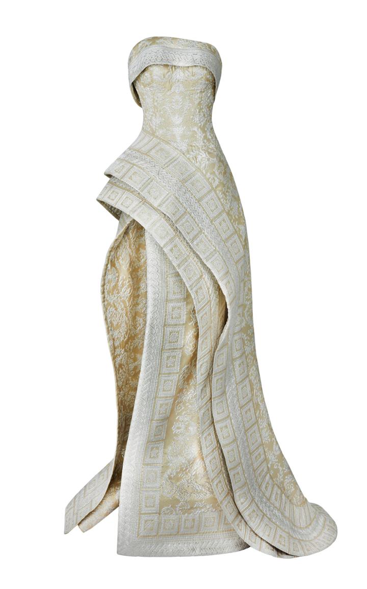 Maison Yeya Hypathia Strapless Fitted Gown