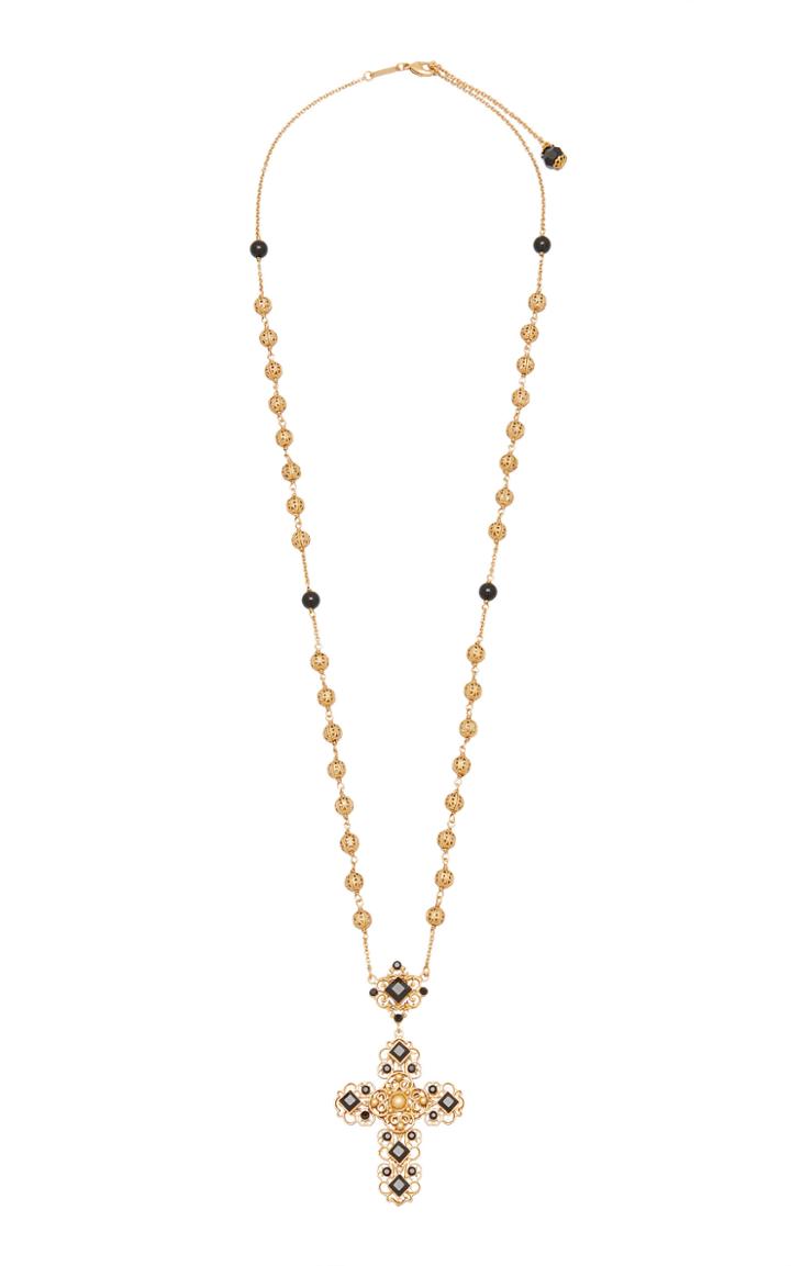 Moda Operandi Dolce & Gabbana Glass Diamond Cross Necklace