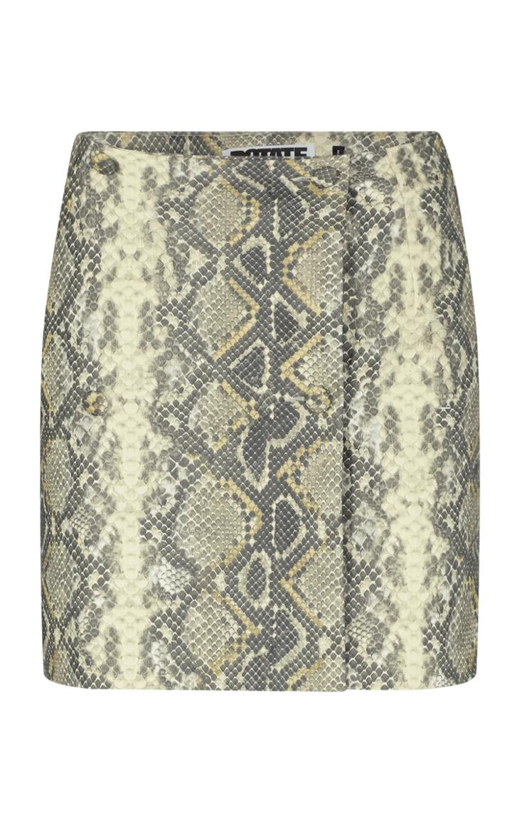 Moda Operandi Rotate London Snake-effect Mini Wrap Skirt