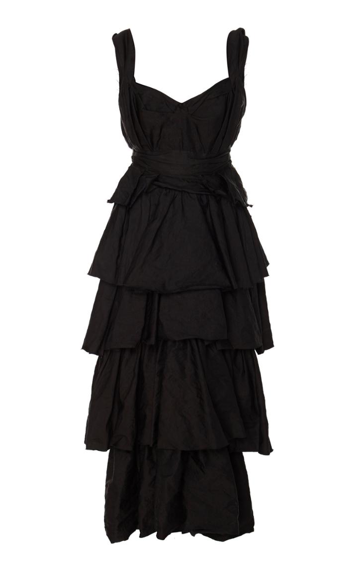 Brock Collection Paquita Tiered Ruffled Crepe De Chine Dress