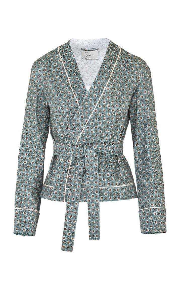 Moda Operandi Giuliva Heritage The Amanda Printed Cotton Twill Wrap Top