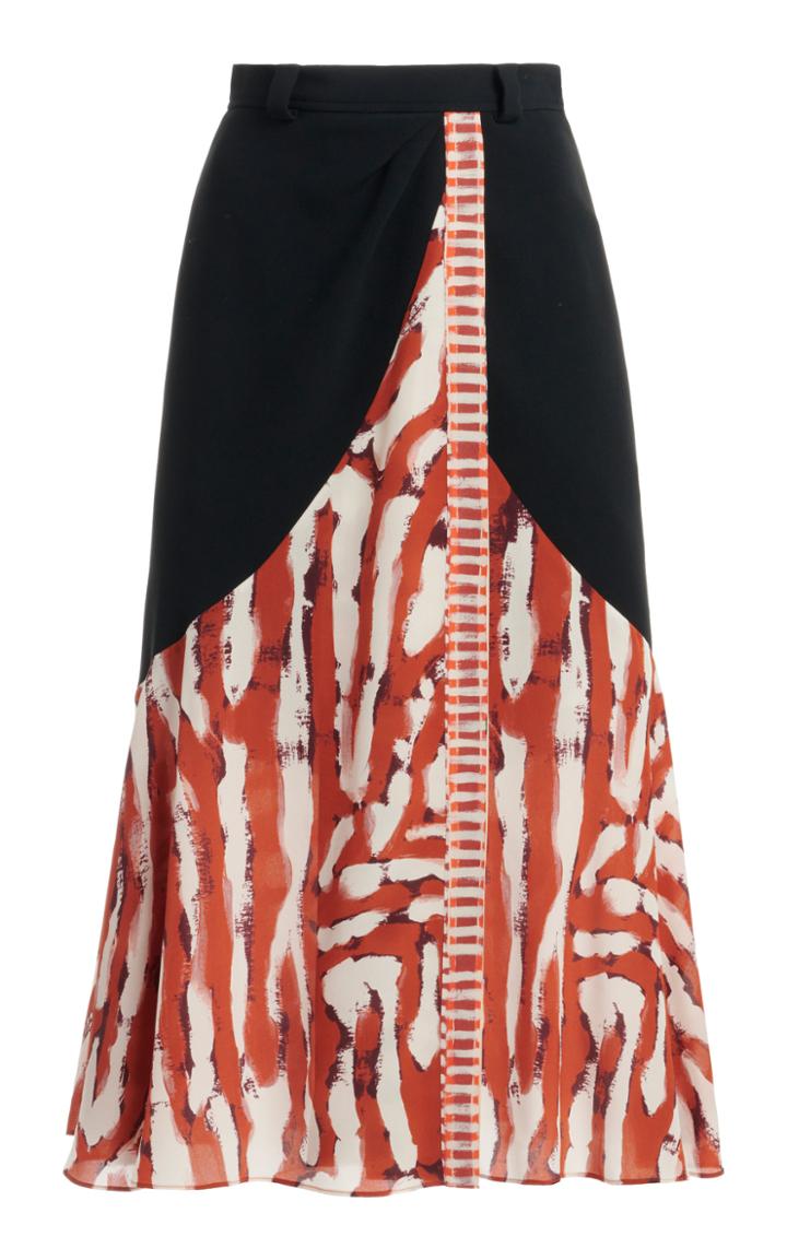 Moda Operandi Alexandre Blanc Tulip Printed Silk Skirt