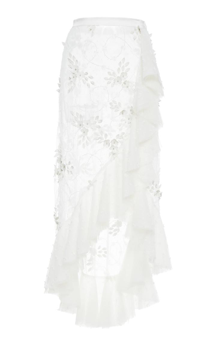 Rodarte Embroidered Floral Asymmetric Skirt
