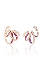 Reza M'o Exclusive: Ribbon Earrings With Diamonds And Rubies