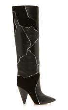 Moda Operandi Isabel Marant Lytica Leather Velvet Boots