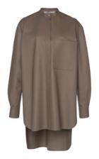 Agnona Oversized Leather Long Sleeve Shirt
