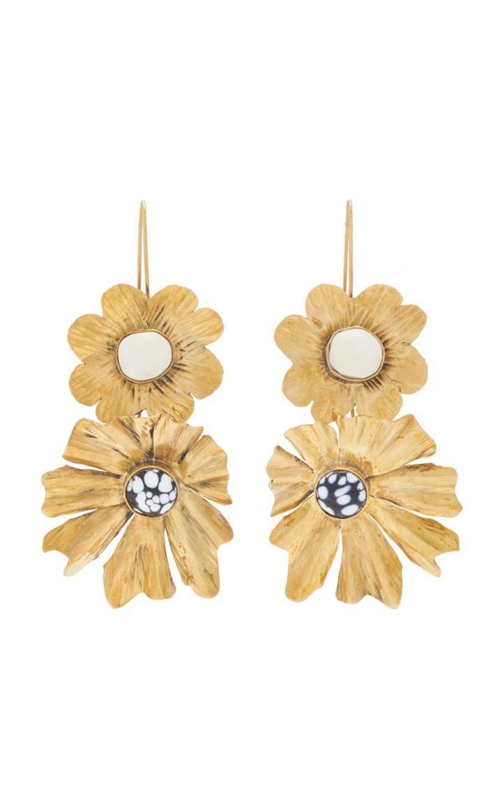 Moda Operandi Ulla Johnson Narcisse Double Flower Earrings