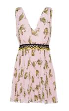 Giamba Deep V-neck Tiger Print Mini Dress