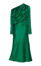 Matriel One-shoulder Draped Silk-satin Midi Dress