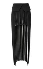 Balmain High-low Pleated Chiffon Skirt