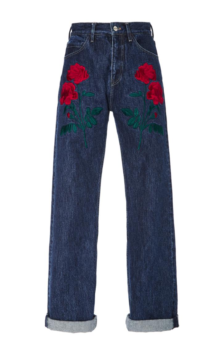 Adam Selman Rodeo Embroidered Jeans