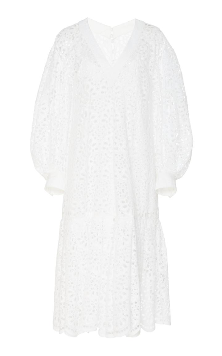 Carolina Herrera Broderie Anglaise Cotton Dress