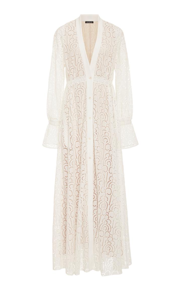 Mi Jong Lee Long Button Up Cotton Shirt Dress