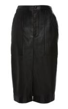 Bassike Split Leather Midi Skirt