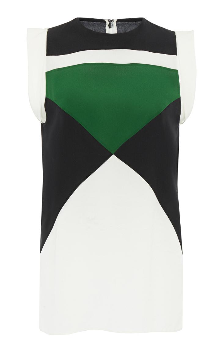 Givenchy Color-block Silk Crepe De Chine Top