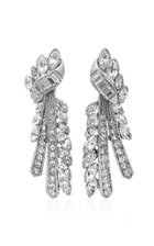 Ben Amun Ribbon Silver-tone Crystal Earrings