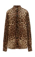 Moda Operandi Dolce & Gabbana Long Sleeved Crepe De Chine Shirt Size: 36