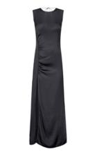 Moda Operandi Anna October Agata Satin Slit Midi Dress