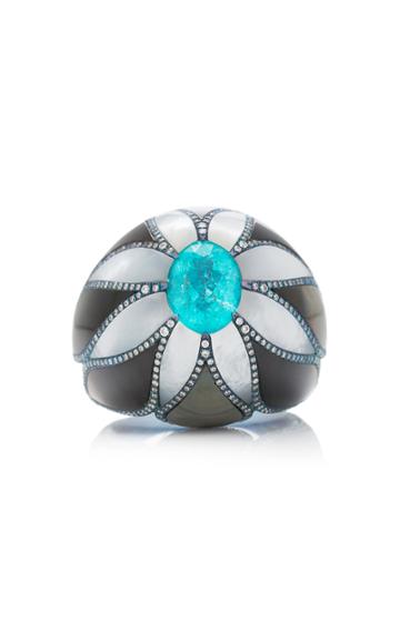 Arunashi One-of-a-kind Paraiba And Mother Of Pearl Ring
