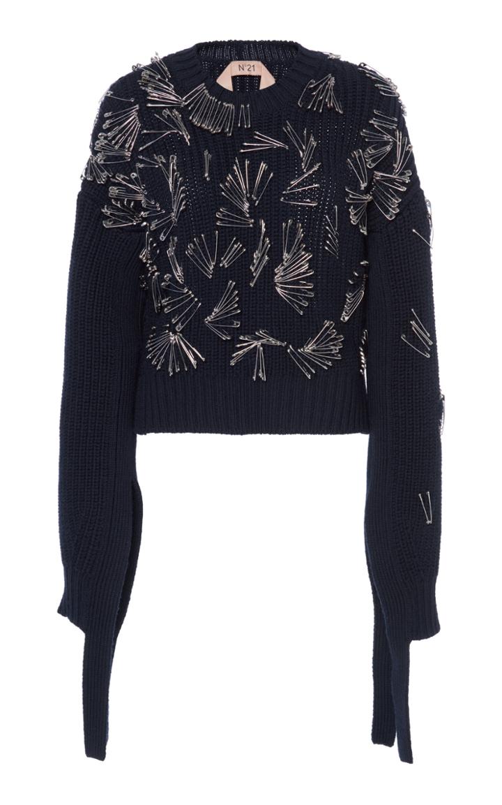 Moda Operandi N21 Pin-embellished Knit Sweater