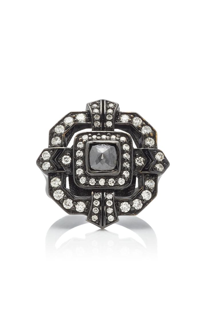 Colette Jewelry 18k Oxidized Gold Diamond Ring